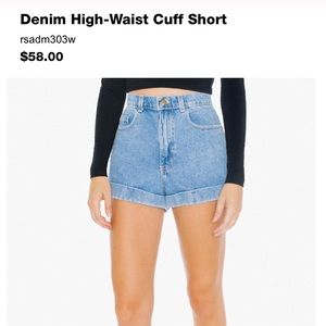 American apparel denim high waisted shorts